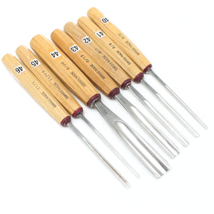 SOLD - 7x Pfeil Wood Carving Gouges - Series 9 & 11 (Ash)