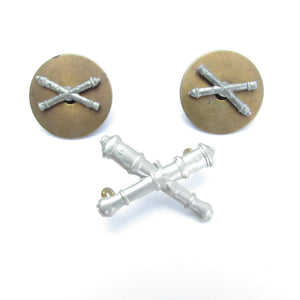 3x Military Badges - Crossed Canons