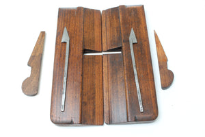 Old Nelson Wooden Side Rebate Planes Pair (Beech)