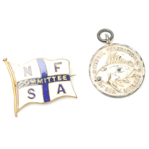 2x Old Sea Fishing Badge / Medallion