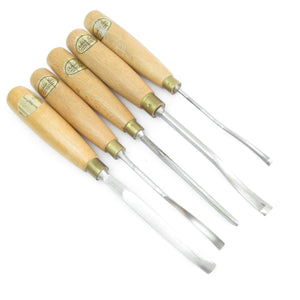 SOLD - 5x Ashley Iles Wood Carving Tools Set (Beech)