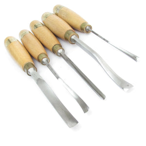 SOLD - 5x Ashley Iles Wood Carving Tools Set (Beech)
