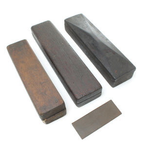 3x Boxed Oilstone Sharpening Stones + Slipstone (Mahogany)