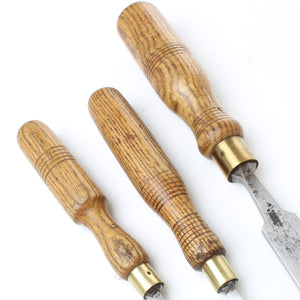 3x Woodwork Chisels – 3mm, 6mm, 19mm (Ash)