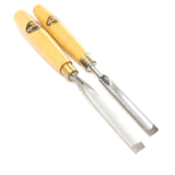 SOLD - 2x Old Marples Incannel Firmer Gouges (Boxwood)