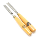 SOLD - 2x Old Marples Incannel Firmer Gouges (Boxwood)