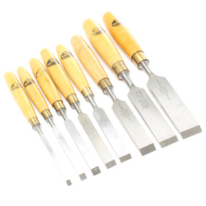 SOLD - 8x Old Marples Woodwork Chisels Set (Boxwood)