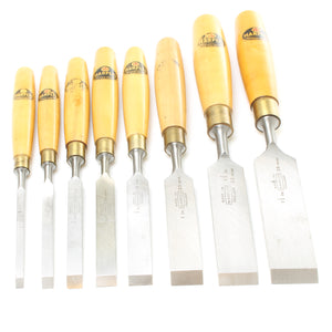 SOLD - 8x Old Marples Woodwork Chisels Set (Boxwood)