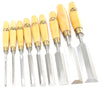 SOLD - 9x Old Marples Bevel Edge Chisels Set (Boxwood)