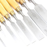 SOLD - 9x Old Marples Bevel Edge Chisels Set (Boxwood)