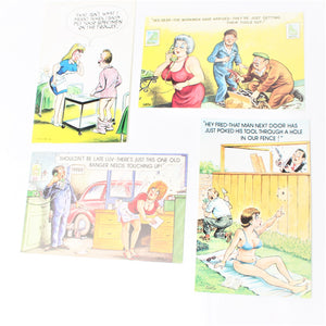 4x Risque Postcards
