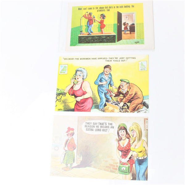 3x Risque Postcards – OldTools.co.uk