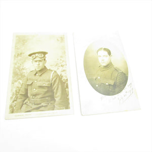 2x WWI Soldier Postcards