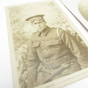 2x WWI Soldier Postcards