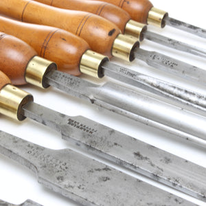 SOLD - 8x Old Melhuish/Ward Woodturning Tools (Beech)