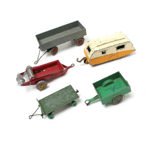 5x Old Collectable Dinky Trailors and Caravan