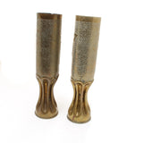 Pair Of World War Decorative Trench Art Shells