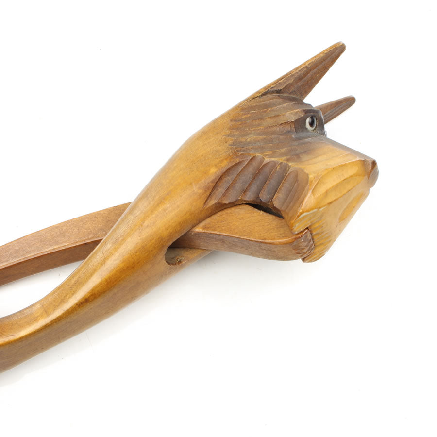Hand Carved Nut Crackers Dog OldTools.co.uk