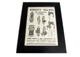 1950's Framed Birkett Valves Picture - Size: A5 - OldTools.co.uk