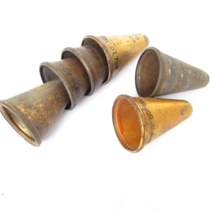 6x Ammunition Brass Cones - OldTools.co.uk