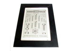 1950's Framed Ironmongery Picture - Size: A5 - OldTools.co.uk