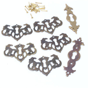 7x Keyhole Escutcheons - OldTools.co.uk