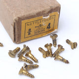 21 x Nettlefolds 3/8 x 4’s Brass Screws - OldTools.co.uk