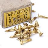 20 x Nettlefold Brass Flat Screws 5/8 x6’s - OldTools.co.uk