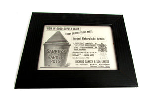 1950's Framed Sankeys Plant Pots Picture - Size: A6 - OldTools.co.uk