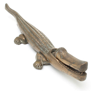 Old Large Brass Crocodile Nutcracker