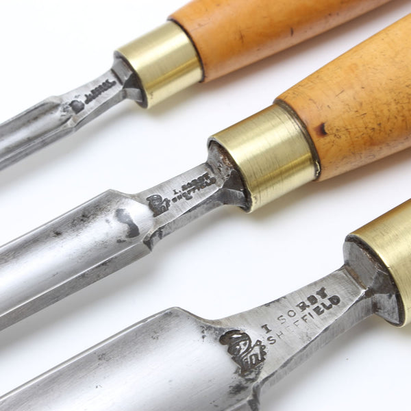SOLD - 3x I Sorby Paring Gouges Set – Boxwood – OldTools.co.uk